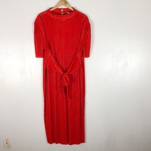 Asos Red Tie Front Maxi Dress Sz 16